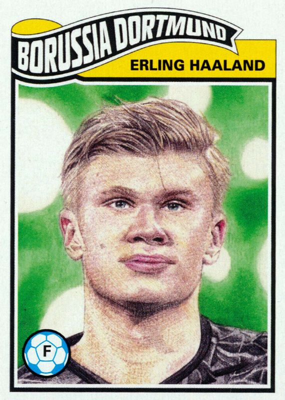 Erling Haaland 2020 Topps Living UCL 154 Base (Print Run 1,988) Price Guide Sports Card Investor